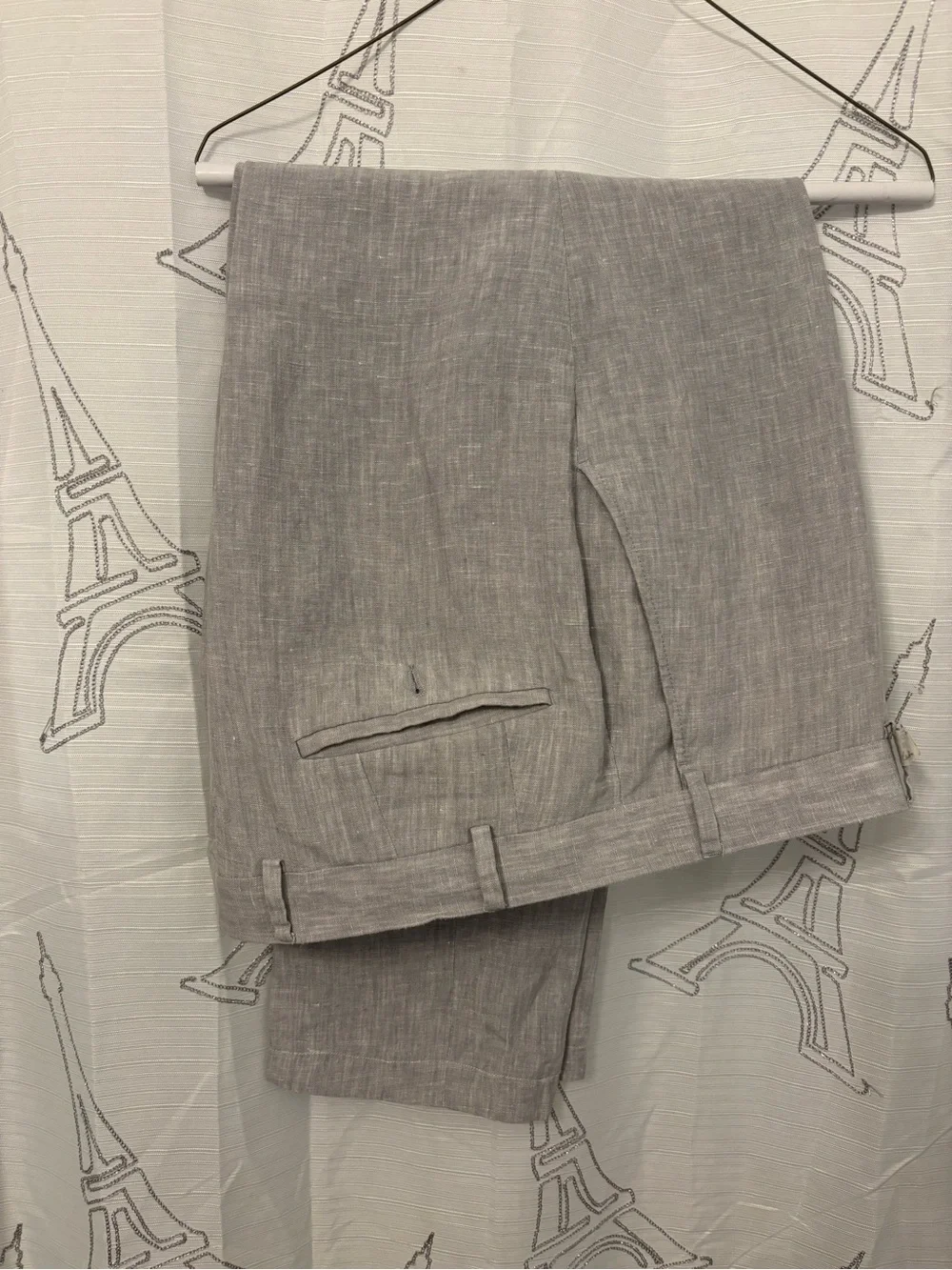 Bar III Light Gray Linen-Blend Dress Pants
